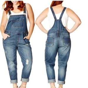 “Over It All” denim distressed overall (boyfriend)
